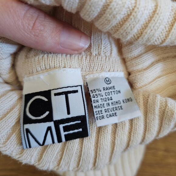Vintage CTME Cream Turtleneck Sweater - Picture 4 of 4